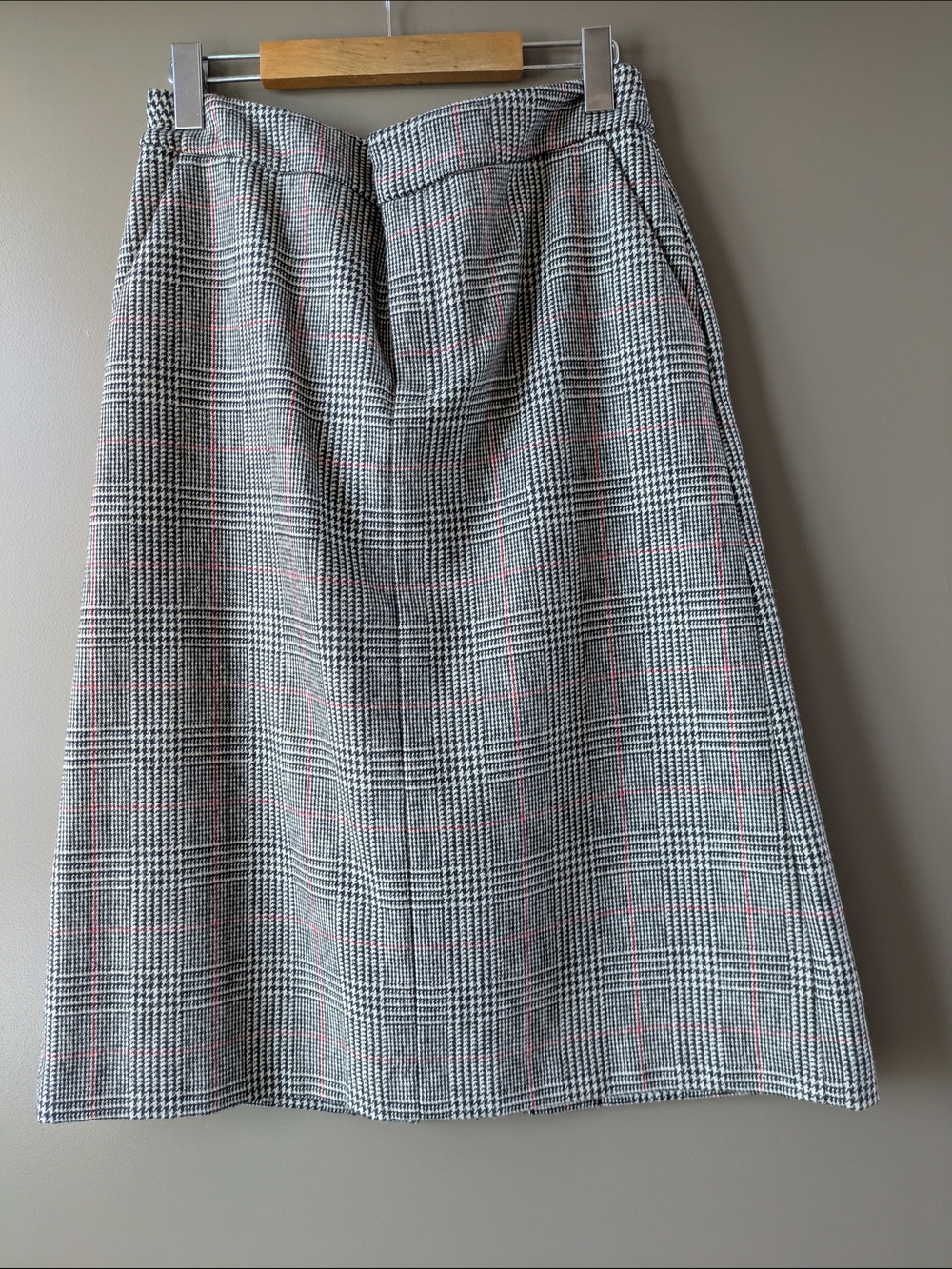 Simons Contemporaine Wool Blend Plaid Midi Skirt 4 Dark Academia Preppy Office